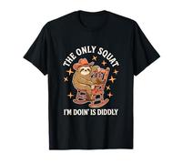 The Only Squat I'm Doin is Diddly Funny Cowboy Sloth T-Shirt