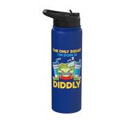 The Only Squat I'm Doin is Diddly Funny Gym Frog Meme Stainless Steel Insulated Water Bottle
