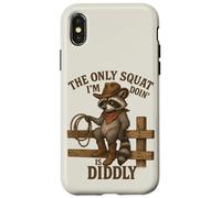 The Only Squat I'm Doin' Is Diddly Raccoon Western Rodeo Case for iPhone X/XS