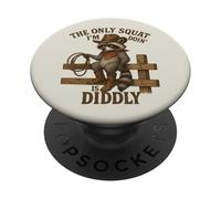 The Only Squat I'm Doin' Is Diddly Raccoon Western Rodeo PopSockets Adhesive PopGrip