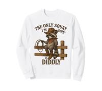 The Only Squat I'm Doin' Is Diddly Raccoon Western Rodeo Sweatshirt
