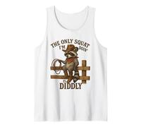 The Only Squat I'm Doin' is Diddly Raccoon Western Rodeo Tank Top