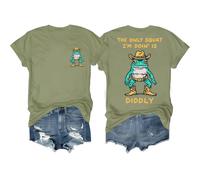 The Only Squat I'm Doin' is Diddly Shirt, Funny Cowboy Frog T-Shirt Unisex Olive Green
