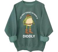 The Only Squat I'm Doin Is Diddly Sweatshirt Funny Cowboy Frog Shirt, The Only Squat Im Doin Is Diddly Hoodie Green