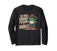The Only Squat I'm Doing is Diddly Frog Cowboy Boot Long Sleeve T-Shirt