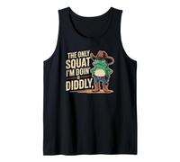 The Only Squat I'm Doing is Diddly Frog Cowboy Boot Tank Top