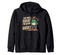 The Only Squat I'm Doing Is Diddly Frog Cowboy Boot Zip Hoodie