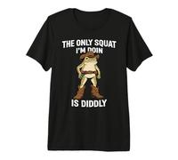 The Only Squat I'm Doing is Diddly Funny Cowboy Frog Meme Premium T-Shirt
