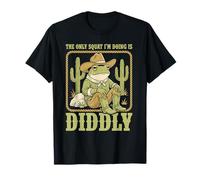 The Only Squat I'm Doing is Diddly Funny Cowboy Western Frog T-Shirt