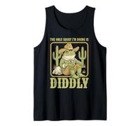 The Only Squat I'm Doing is Diddly Funny Cowboy Western Frog Tank Top