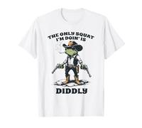 The Only Squat I'm Doing is Diddly Funny Frog Cowboy Vintage T-Shirt