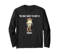 The Only Squat I'm Doing is Diddly Funny Western Cowboy Frog Long Sleeve T-Shirt