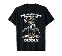 The Only Squat I'm Doing is Diddly Funny Western Cowboy Frog T-Shirt