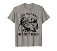 The Only Squat I'm Doing is Diddly Squat Funny Cowboy Racoon T-Shirt