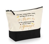 The Only Thing Better Than Having You as Our Mum | Mother’s Day or Birthday Gift for Granny, Makeup Bag, Canvas Accessory Bag. (Natural Black, L)