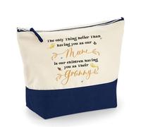 The Only Thing Better Than Having You as Our Mum | Mother’s Day or Birthday Gift for Granny, Makeup Bag, Canvas Accessory Bag. (Natural Navy, L)