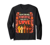 The Only Thing More Powerful Than Hate is Love Cute Hearts Long Sleeve T-Shirt