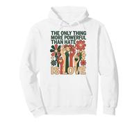 The Only Thing More Powerful Than Hate is Love Cute Hearts Pullover Hoodie