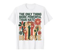 The Only Thing More Powerful Than Hate is Love Cute Hearts T-Shirt