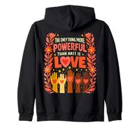 The Only Thing More Powerful Than Hate is Love Cute Hearts Zip Hoodie