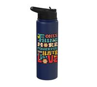 The Only Thing More Powerful Than Hate is Love Quote Retro Stainless Steel Insulated Water Bottle