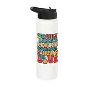 The Only Thing More Powerful Than Hate is Love Quote Retro Stainless Steel Insulated Water Bottle