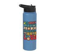 The Only Thing More Powerful Than Hate is Love Quote Retro Stainless Steel Insulated Water Bottle