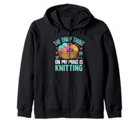 The Only Thing On My Mind Is Knitting Zip Hoodie