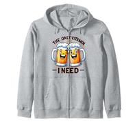 The Only Vitamin I Need Funny Beer Mugs Drinking Humor Zip Hoodie