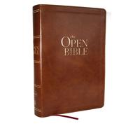 The Open Bible: Read and Discover the Bible for Yourself (KJV, Brown Leathersoft, Red Letter, Comfort Print)