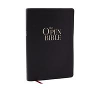The Open Bible: Read and Discover the Bible for Yourself (NKJV, Black Leathersoft, Red Letter, Comfort Print, Thumb Indexed)