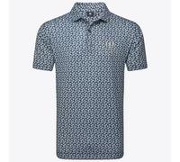 The Open Golf Polo Shirt 153rd Royal Portrush Floral Sketch Print Lisle Navy
