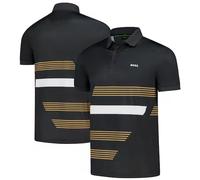 The Open Hugo Boss Tape Print Polo - Black
