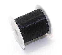 The Orange Emporium Black Flat Elastic String, Elastic Beading Thread, for Stretch Bracelet Making, 0.8mm, about 10m a roll,EW-S001