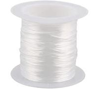 The Orange Emporium White Flat Elastic String, Elastic Beading Thread, for Stretch Bracelet Making, 0.8mm, about 10m a roll (EW-S001-18)