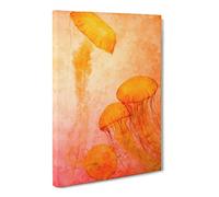 The Orange Jellyfish Canvas Print | Gallery Wrapped 30mm Frame Wall Art | 30x20 inches | Ready to Hang | Modern Still Life Picture | Living Room Bedroom Lounge Office