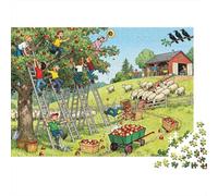 The Orchard Ladder Domino Effect Wooden Jigsaw Puzzle Waterproof 1000 Piece Puzzles for Adults Gifts Colourful Challenging Games