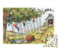 The Orchard Ladder Domino Effect Wooden Jigsaw Puzzle Waterproof 1000 Piece Puzzles for Adults Impossible Educational Games