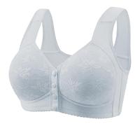 The Order Daisy Front Closure Bras for Old Women UK Clearance No Underwire Full Coverage Seniors Bra Snap Button Down Wireless Braltter Breathable Cotton Lace Soft Support Plus Size S-5XL
