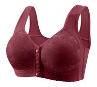 The Order Daisy Front Closure Bras for Old Women UK Clearance No Underwire Full Coverage Seniors Bra Snap Button Down Wireless Braltter Breathable Cotton Lace Soft Support Plus Size S-5XL