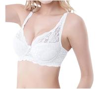 The Order Floral Lace Bras for Women UK Sale Clearance My Orders Wireless Non Padded Soft Cup Full Coverage Push Up Lace Bra Plus Size Comfortable Brassiere Deals of The Day, UK Size 75B - 100C White