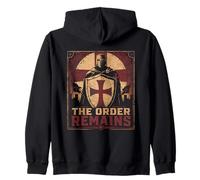 The Order Remains Templar Crusader Knight Cross Zip Hoodie