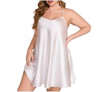 The Order Satin Dress Nightdress Women UK Deals of the Day Ladies Plus Size Sexy Lingerie Comfy Soft Pyjamas Silk Nighties Camis Chemises Loose Casual Sleepwear Solid Color Nightwear Sexy Negligee