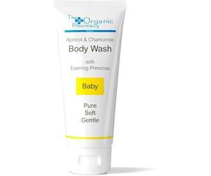 The Organic Pharmacy Apricot & Chamomile Body Wash, 100ml - Cleanse & Calm, Suitable for Babies, With Apricot, Evening Primrose, Chamomile, Organic 75.95%