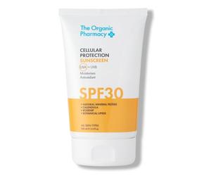 The Organic Pharmacy Cellular Protection Face Sunscreen SPF 50, 100ml - Broad Spectrum Protection, Moisturise, With Natural Mineral Filters, Calendula, Rosehip, Organic 17.6%, Natural 83.1%