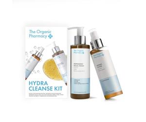 The Organic Pharmacy Hydra Cleanse Kit, 350ml - Cleanse & Hydrate, With Peppermint, Tea Tree, Eucalyptus, 11 Botanicals, Organic 10.3% & 86.4%