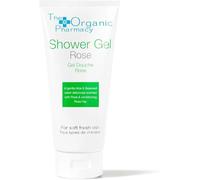 The Organic Pharmacy Rose Shower Gel 200ml Sulphate-Free Body Wash | uplifting daily cleanse, conditions and soothes, with aloe, seaweed and rosehip, for all skin types, family-friendly, vegan