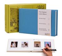 The Original 48 Pockets Classic Linen Hardcover Photo Album, Wedding Guest Book With Writing Space For Instax Square Film, SQ1, SQ6, SQ40 Cameras & Square Link Printer (Sky Blue, For Instax Square)