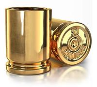 The Original 50 Caliber Brass Ceramic Shot Glasses - Set of 2 - American Owned & Operated - LIFETIME Guarentee
