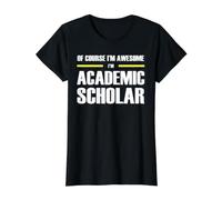 The Original Awesome Academic Scholar Value Graphic T-Shirt, Women, Black, XS